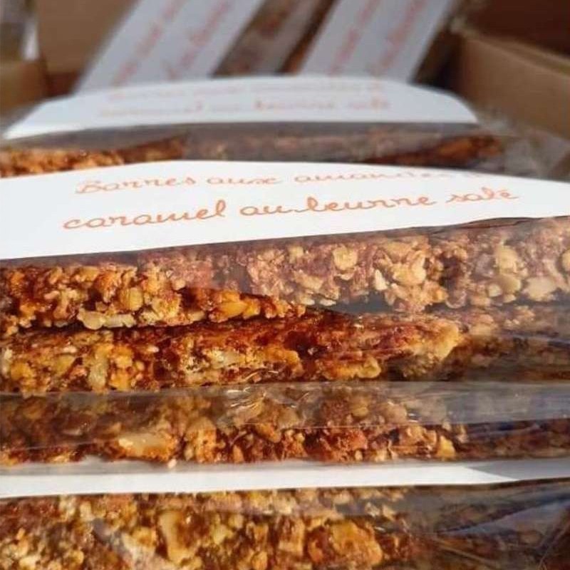 Barres aux amandes et caramel- Bonheur et papilles