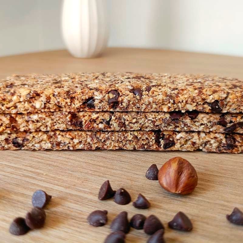 Barres aux noisettes et chocolat noir - Bonheur et papilles