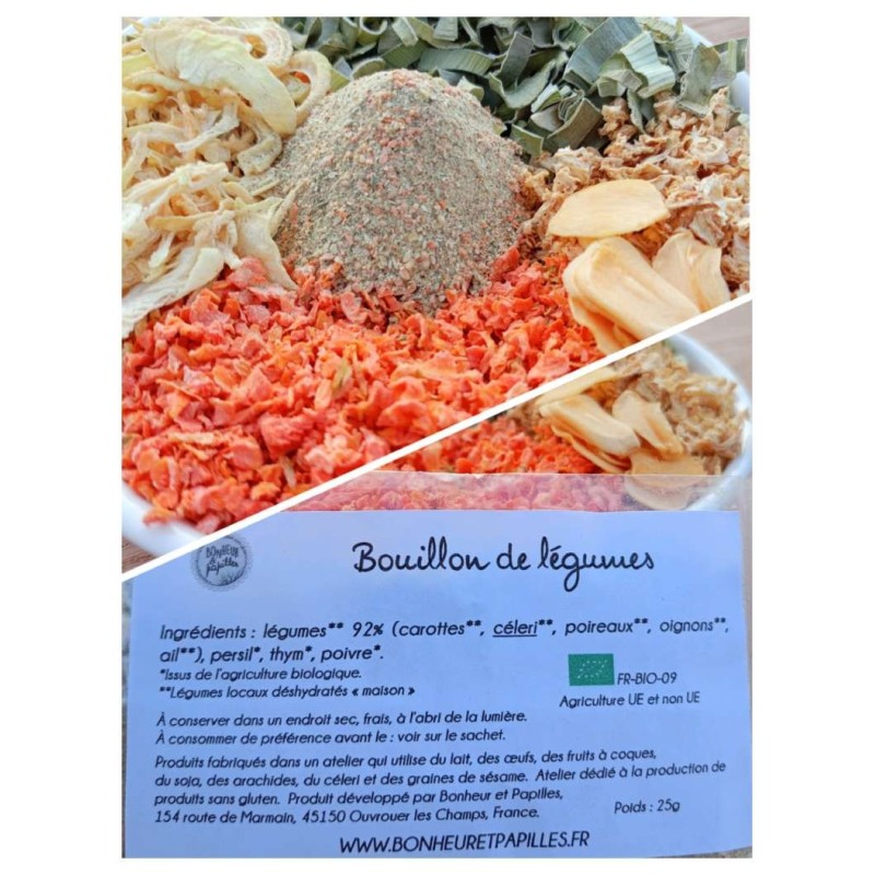 Bouillon de légumes - 92% de légumes - Bonheur et papilles